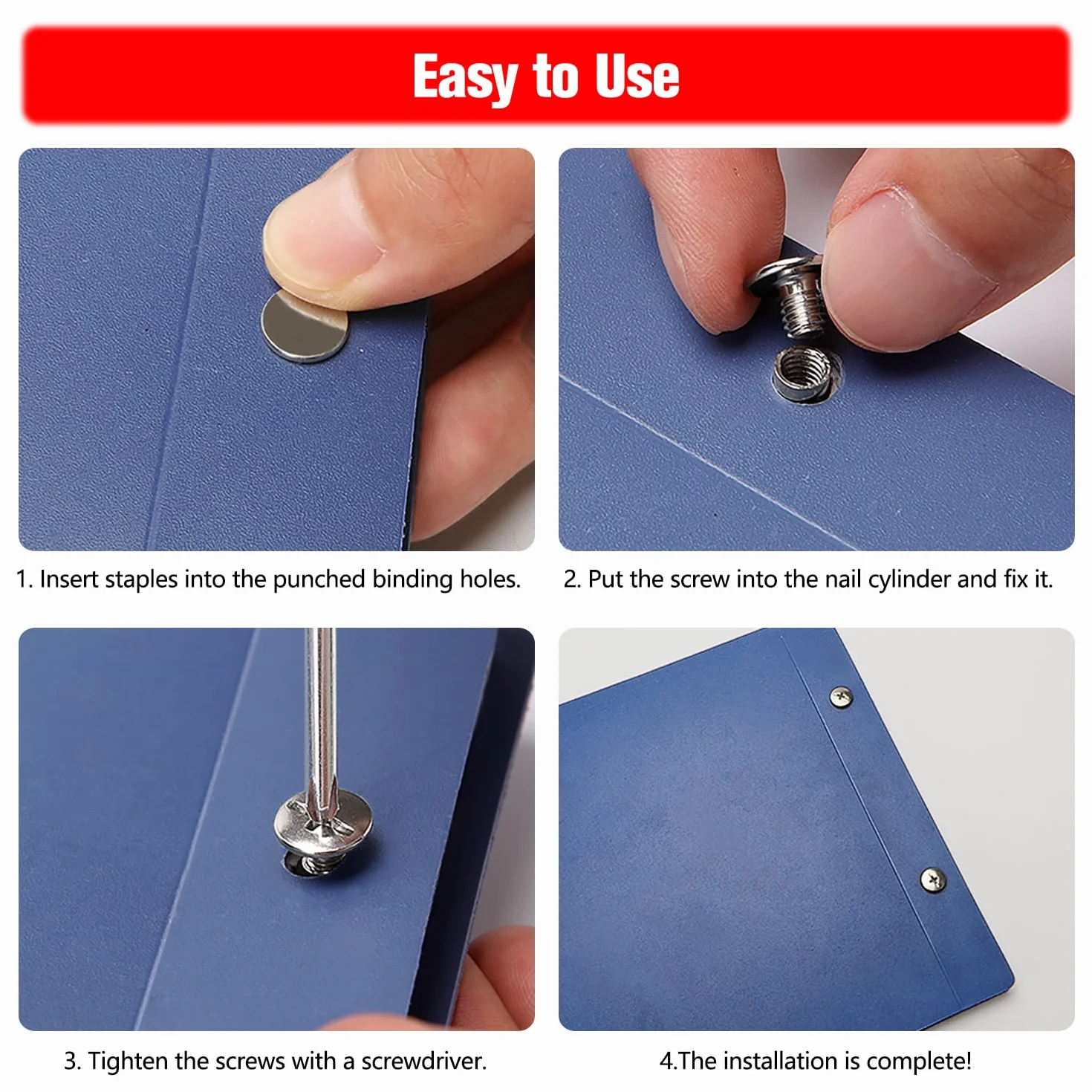 YIXISI 30 Set M5x4mm Chicago Screws Kit, Rivets Screws for Leather Bookbinding, Bronze