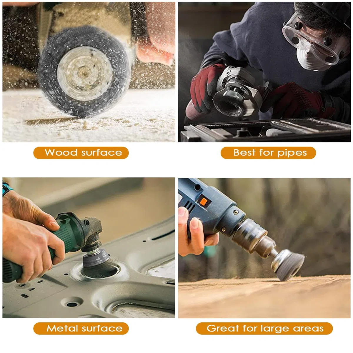 Tekenewbse 5 Pezzi Spazzole Metalliche per Trapano, Spazzola di Ferro con Codolo da 1/4 di, Metallica Acciaio Lucidatura Pulito per la Rimozione di Ruggine/Corrosione/Vernice