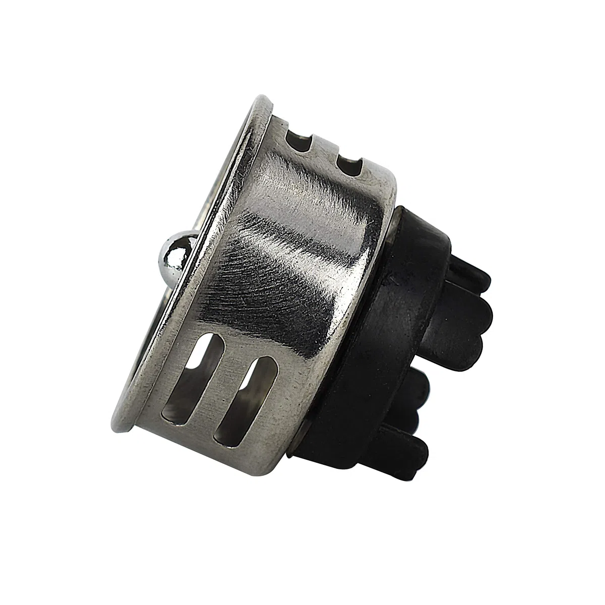 Keeney 878PC Filtro per lavello Junior Duo in Acciaio Inox con cestello, Adatto per Aperture 5 cm, Cromato Lucido, 1