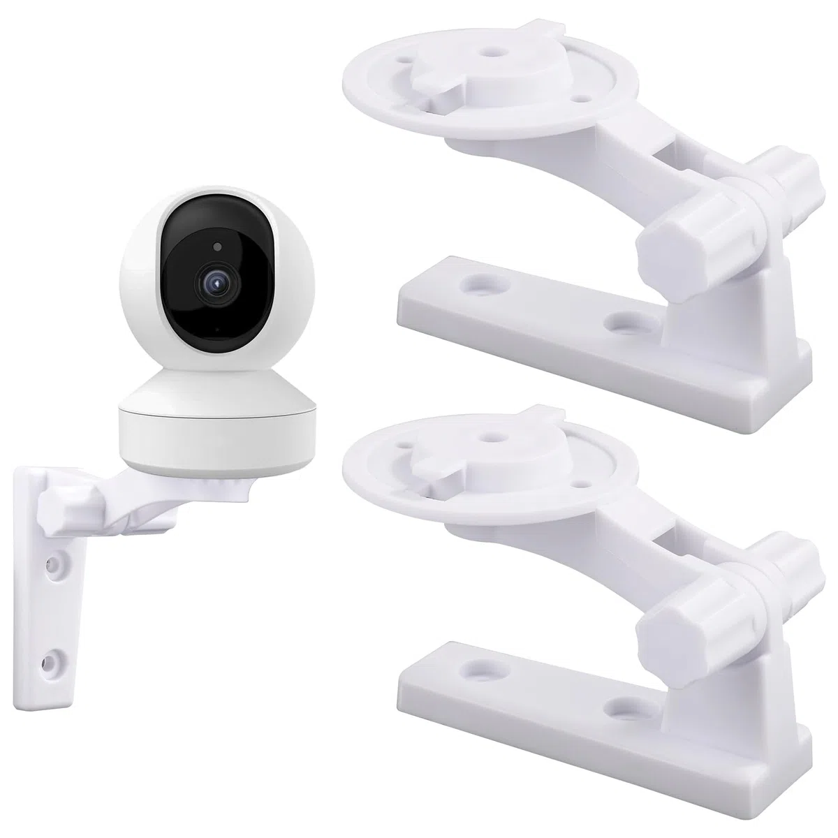 2 pz Supporto a Parete per Telecamera Compatibile con Reolink E1 / E1 Pro, Staffa a Parete Bianca per Telecamera da Soffitto Regolabile per Mercury TPLINK, 4 Tappi in Gomma 4 Viti
