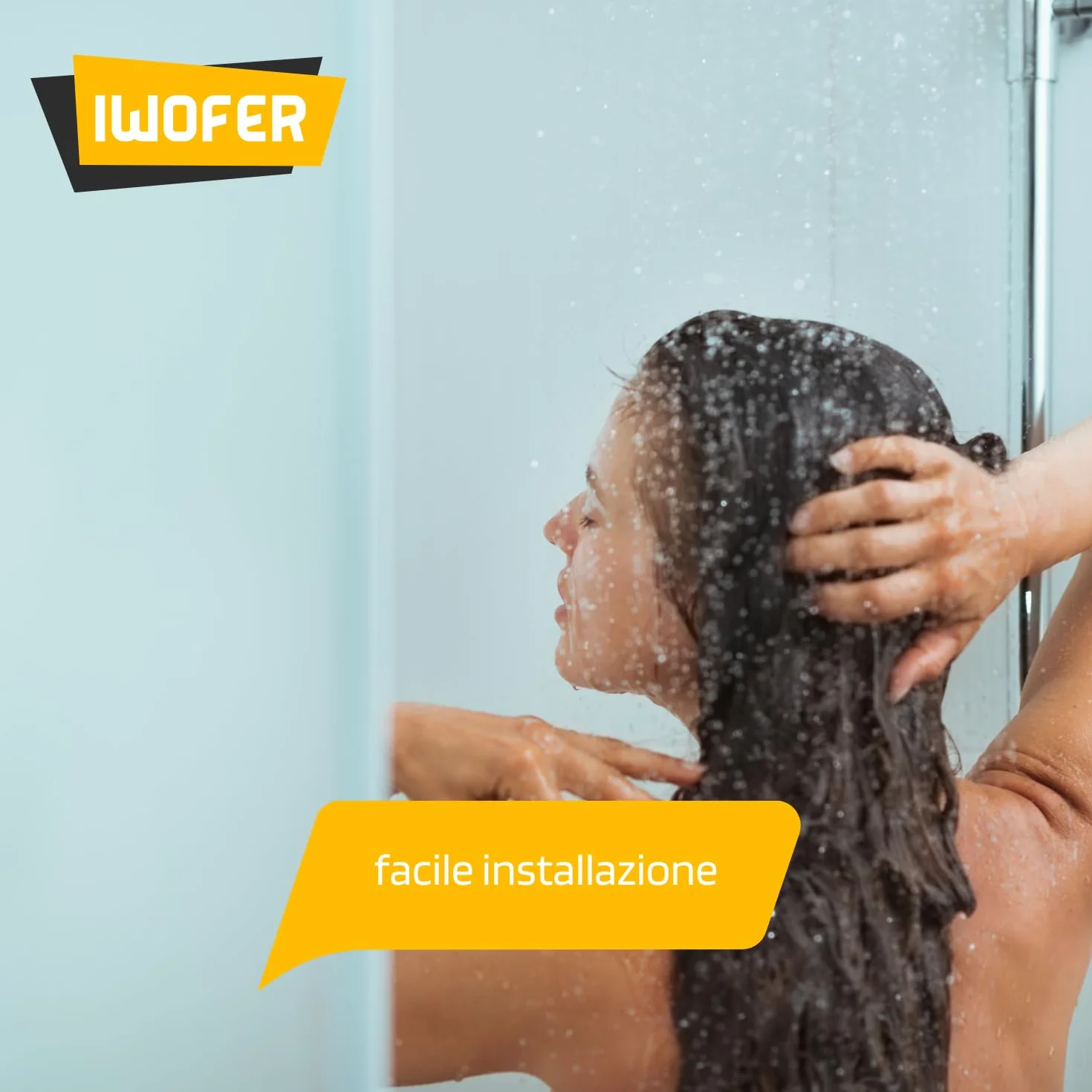 IWOFER Guarnizione Box Doccia Profilo R per Vetro 6-8 mm, Ricambio Universale Trasparente, Senza Colla, Tagliabile, Made in Italy, Antigoccia Tenuta Acqua (100 cm)