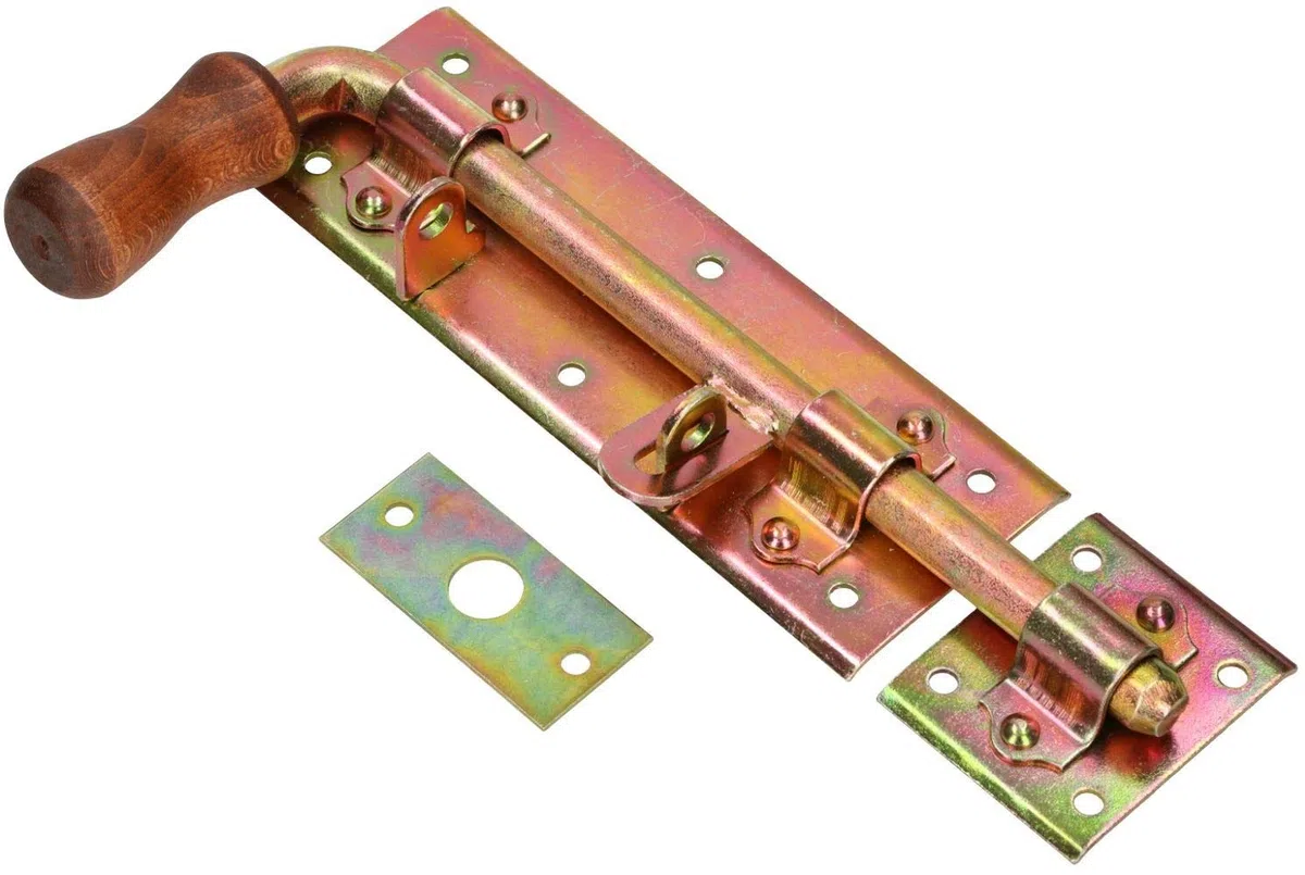KOTARBAU® Chiavistello Sinistro 275 mm (10,63 in) Chiusura Bullone Serratura Cancello Gancio Barilotto Capannone Fienile Pollaio Zincato Giallo