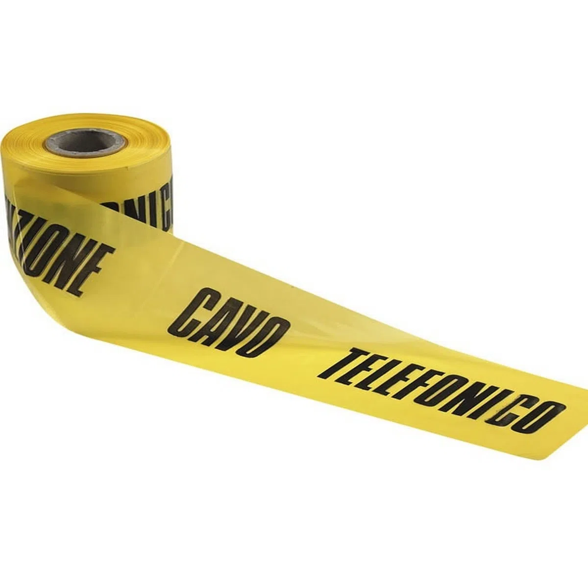 Rotolo Nastro Segnaletico Alta Visibilità in Polietilene cm 10x200 mt per Segnalazione Tubi e Cavi Interrati Per Ediliza e Lavori Stradali (Per Cavo Telefonico - Giallo)