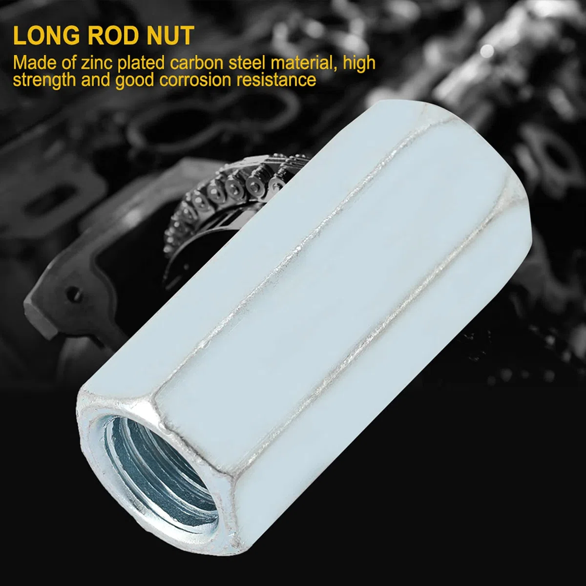 Cocoarm 5pcs Dadi Esagonali M12x40 in Acciaio Al Carbonio Zincate Ad Alta Resistenza e Resistenti Alla Corrosione per Fissaggi Industriali e Edili (Di fronte a 15)