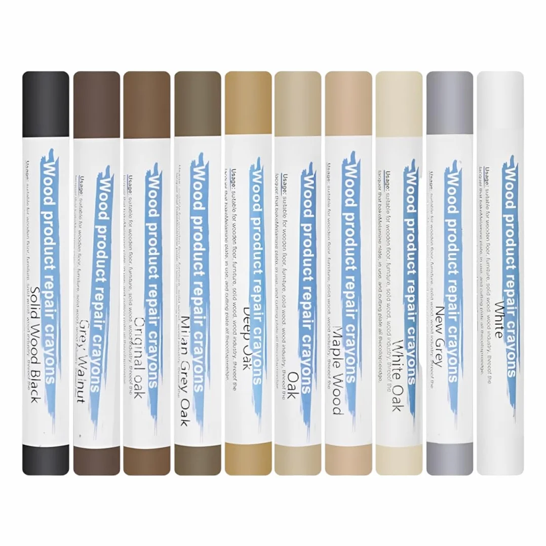 10 pezzi Riparazione di Piastrelle, Set Riparazione di Gres, Kit di Riparazione Mobili in Legno, Riparare per Riparare Crepe, Fori, Graffi, Parquet, Mobili, pastelli a cera per la rimozione di graffi