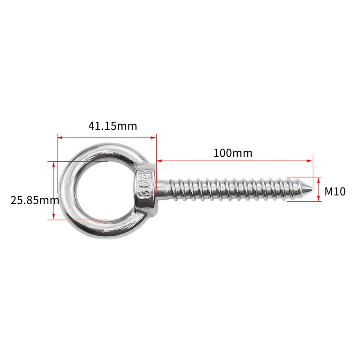 6 pezzi Ganci Ad Occhiello m10 Resistenti Da 14 Cm, Bulloni a Occhiello In Acciaio Inossidabile, Viti Ad Occhiello Autofilettanti, Robusto e Facile Da Installare, Per Yoga, Sdraio, Vaso