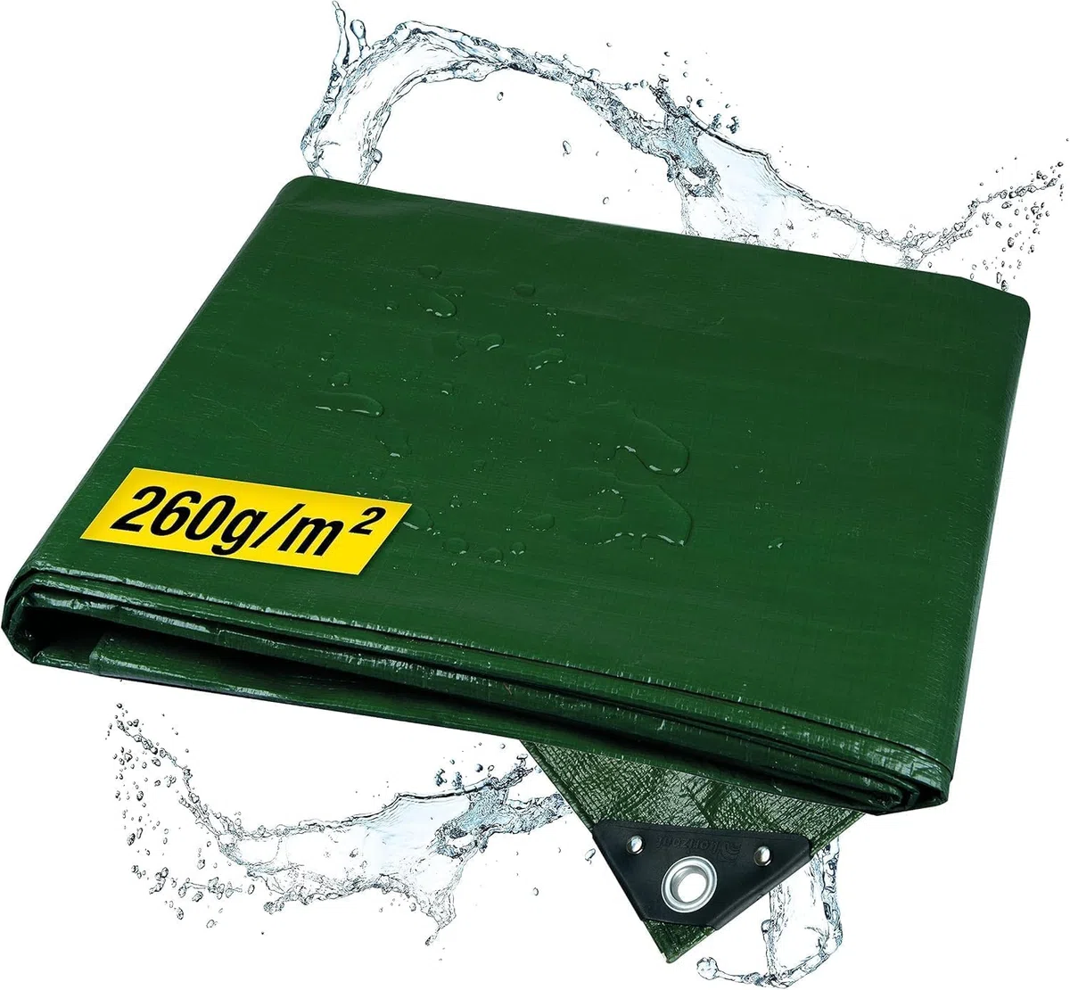 Telone Horizont impermeabile 260g/m² 8x10m con occhielli resistenti alle lacrime, copertura per sabbia e piscina, telo in tessuto per auto, motocicletta, bicicletta