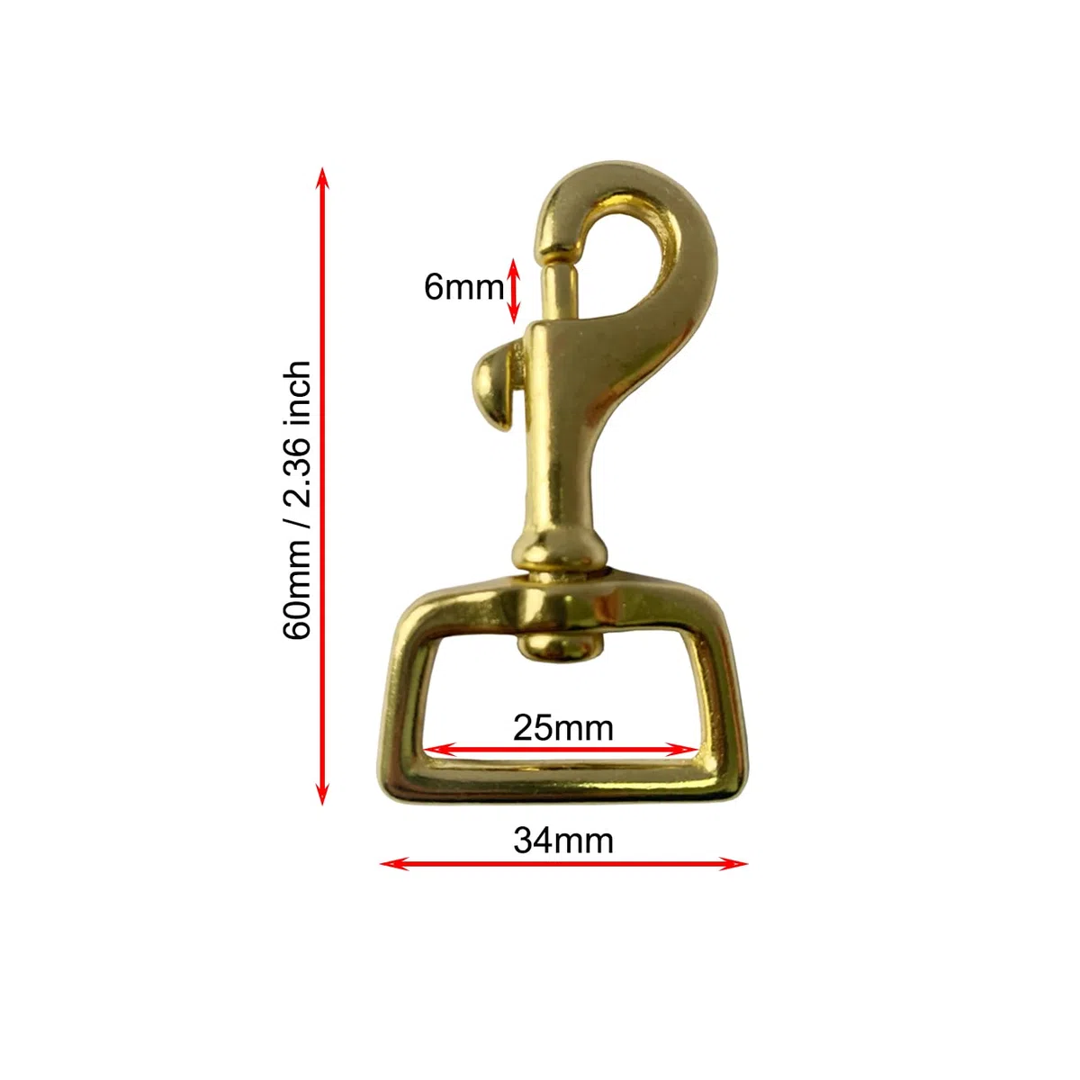 aufodara 2 Pz Robusto Moschettoni Girevoli in Ottone per Guinzaglio Cani, Accessori per Borse fai da te, Cinghie dello zaino, Collari per cani, Corda Paracord, Portachiavi, Accessori Hardware (25mm)
