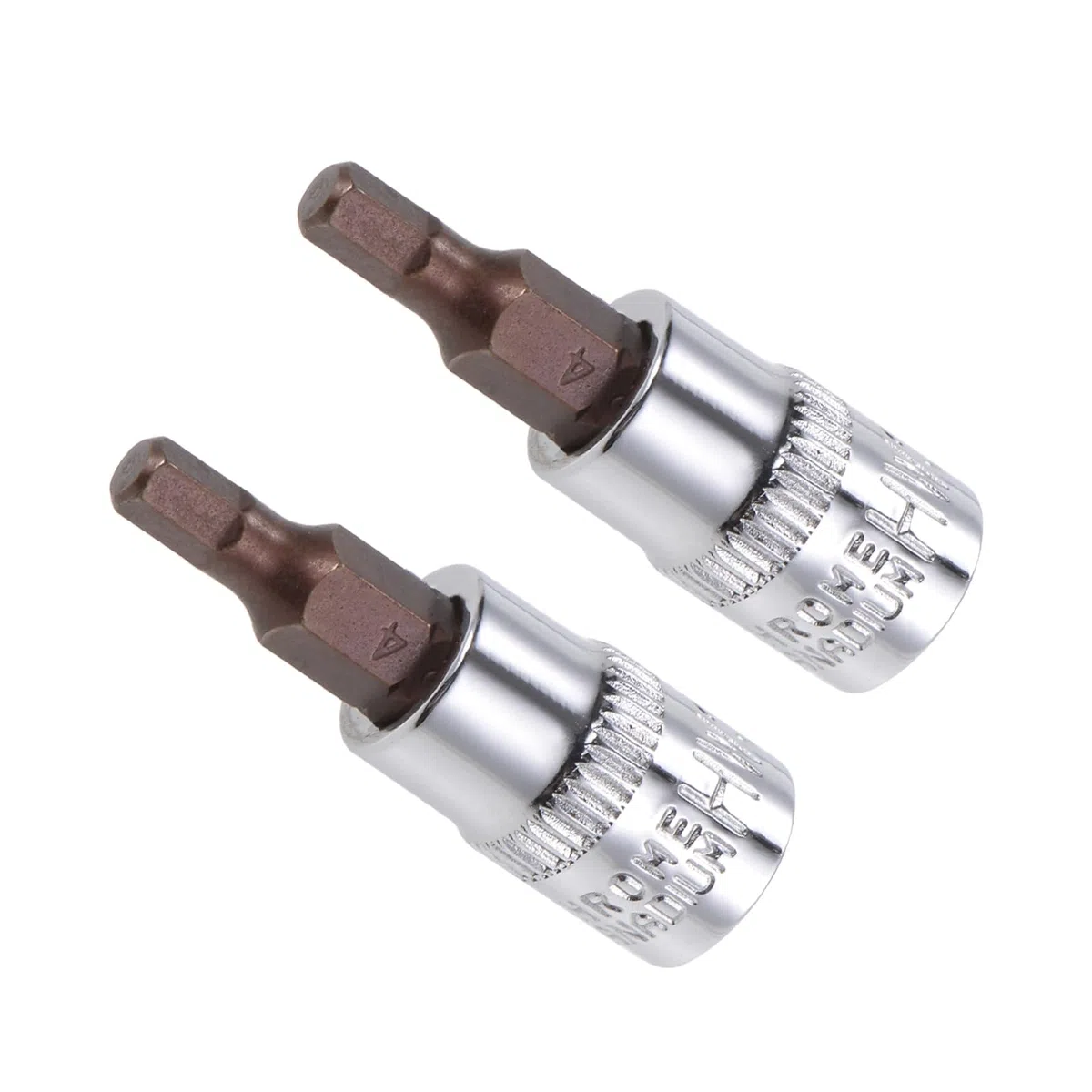 Chiave Esagonale a Bussola, Metrico H4 (4mm) Punta 1/4" Attacco 1,5" Lungo, Acciaio Legato S2 Temprato al Cromo-Vanadio - (Applicazioni: per Applicazioni Fissaggio) 2pz