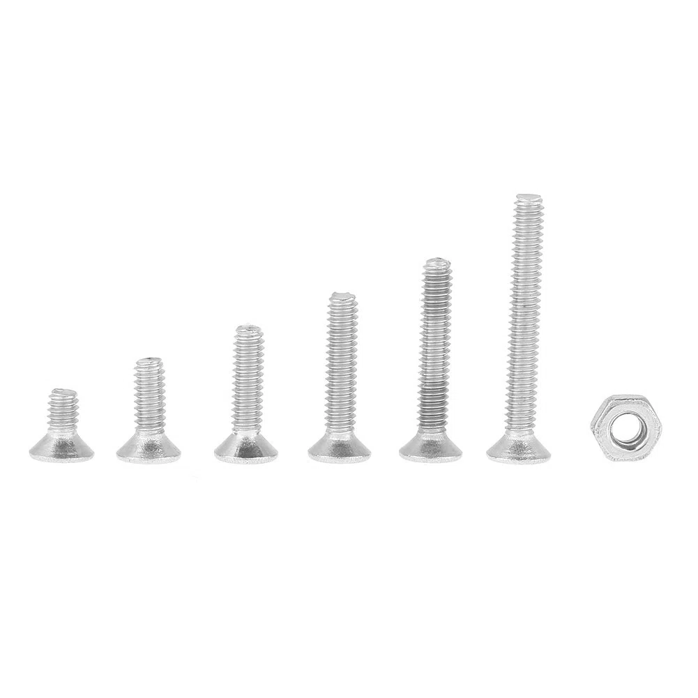 230pcs M2 304 in acciaio inox a testa piatta Viti per bulloni in metallo Kit di strumenti assortimento con scatola