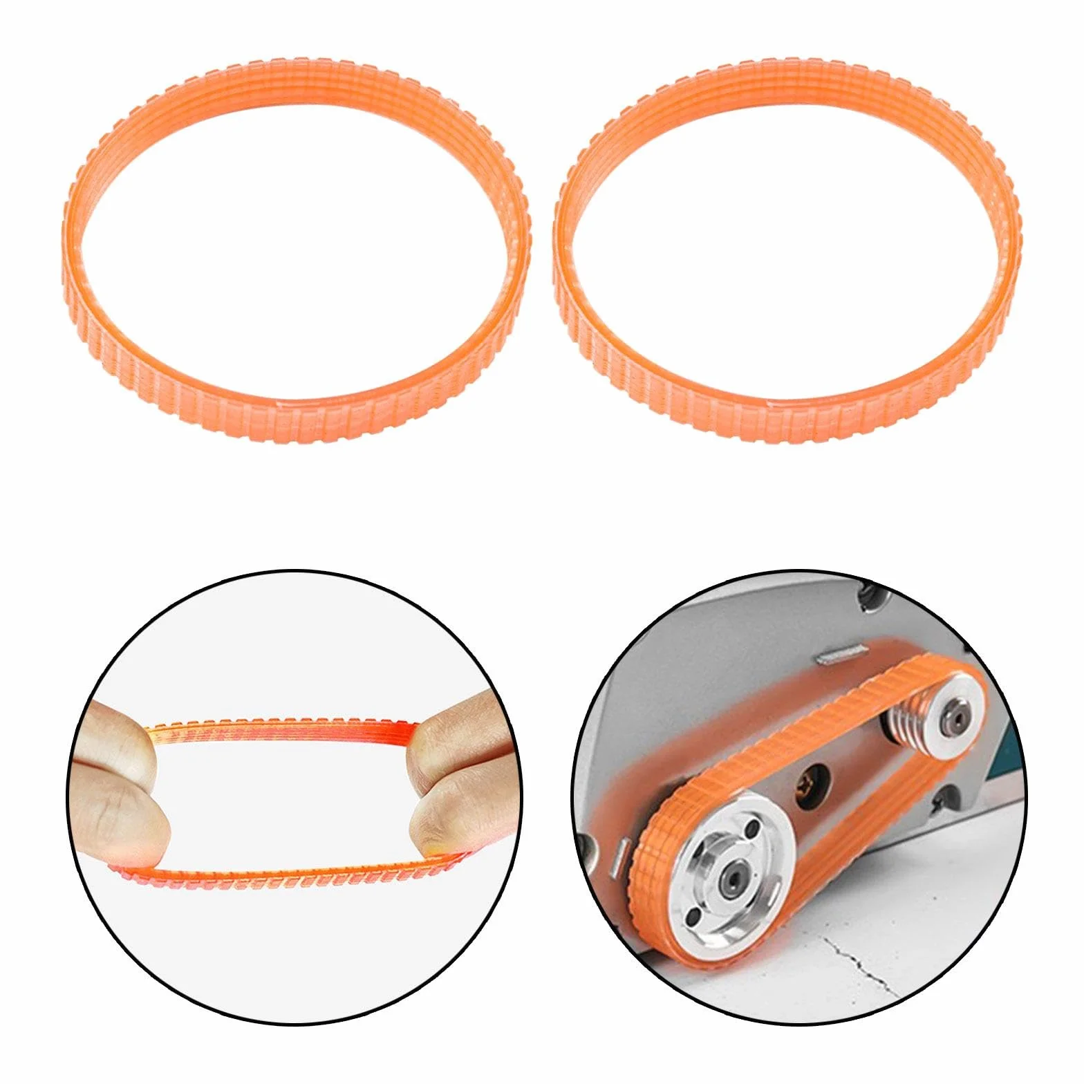 Milageto 2 cinghie di trasmissione per pialla, accessori, circonferenza 238 mm, parti di ricambio per utensili di carpenteria per pialla elettrica da 82 mm, nylon