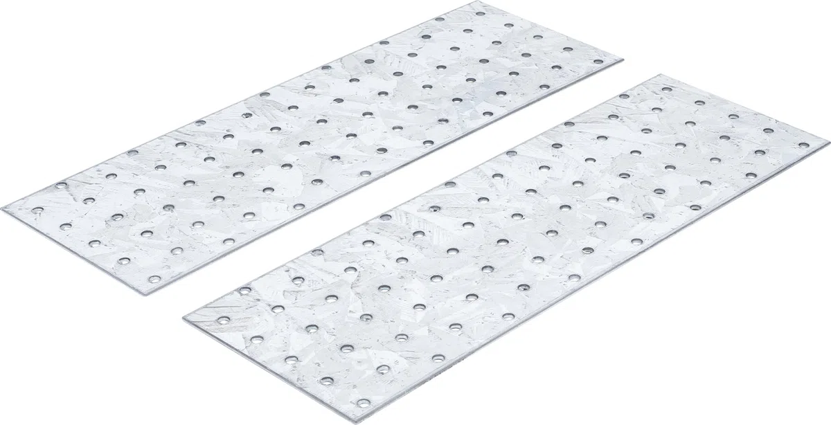BGS Diy 80788 | Assortimento piastre forate in acciaio | 300 x 100 x 2 mm | 2 pz.