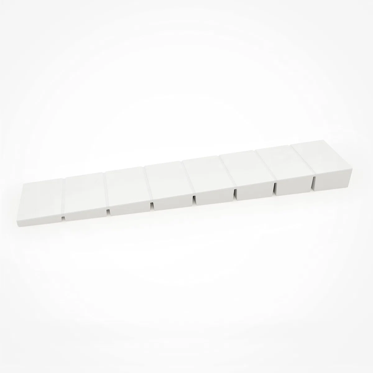25 x sossai® Cunei per mobili/Cunei di arresto/Cunei di compensazione in plastica con punti di rottura teorici integrati | MKB-100 | Color : Bianco