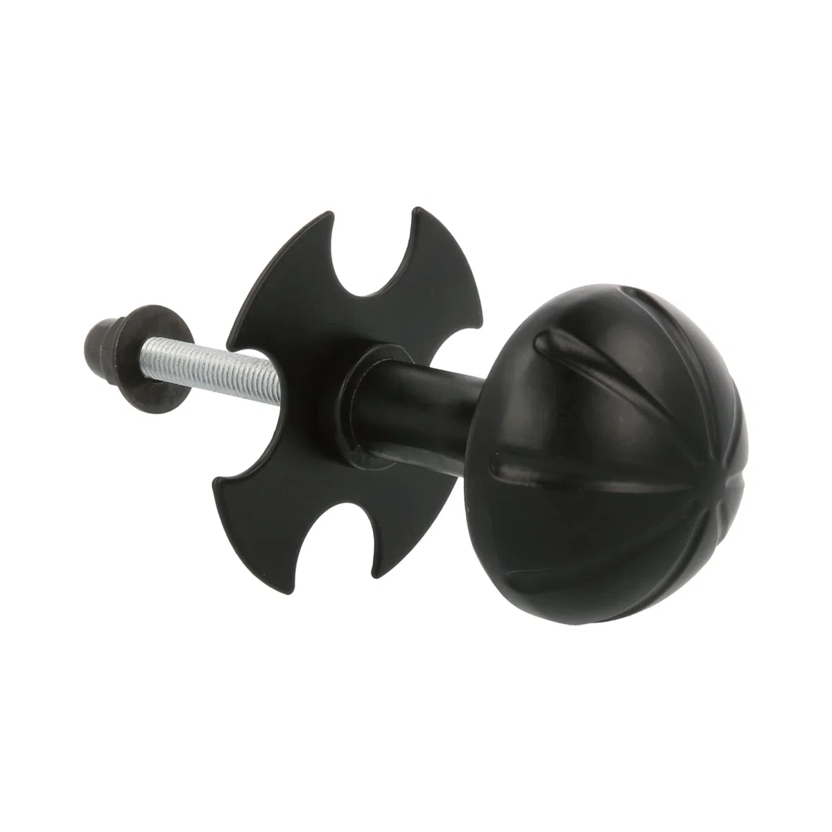 Amig - Pomello | Fisso e con rosetta | Ø 55 mm | Finitura semplice ed elegante | Ideale per tutti i tipi di porte interne | Piastra in acciaio e pomello in Zama nero