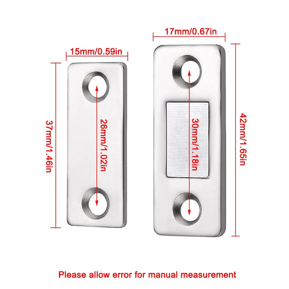 Confezione da 8 chiusure magnetiche per porte, ultra sottili, adesive, per armadietti, cassetti, armadi, porte scorrevoli (giallo antico)