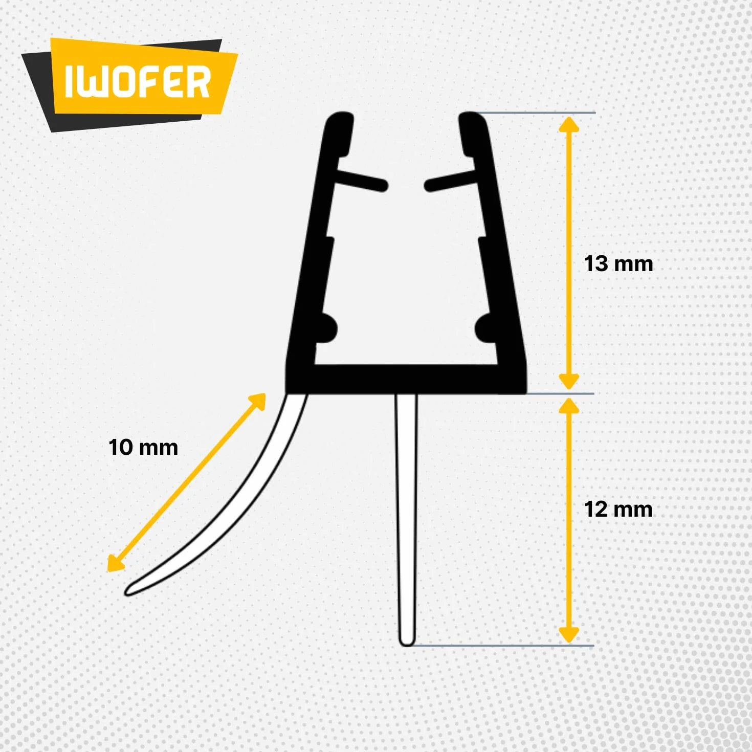 IWOFER Guarnizione Box Doccia Profilo R per Vetro 6-8 mm, Ricambio Universale Trasparente, Senza Colla, Tagliabile, Made in Italy, Antigoccia Tenuta Acqua (100 cm)