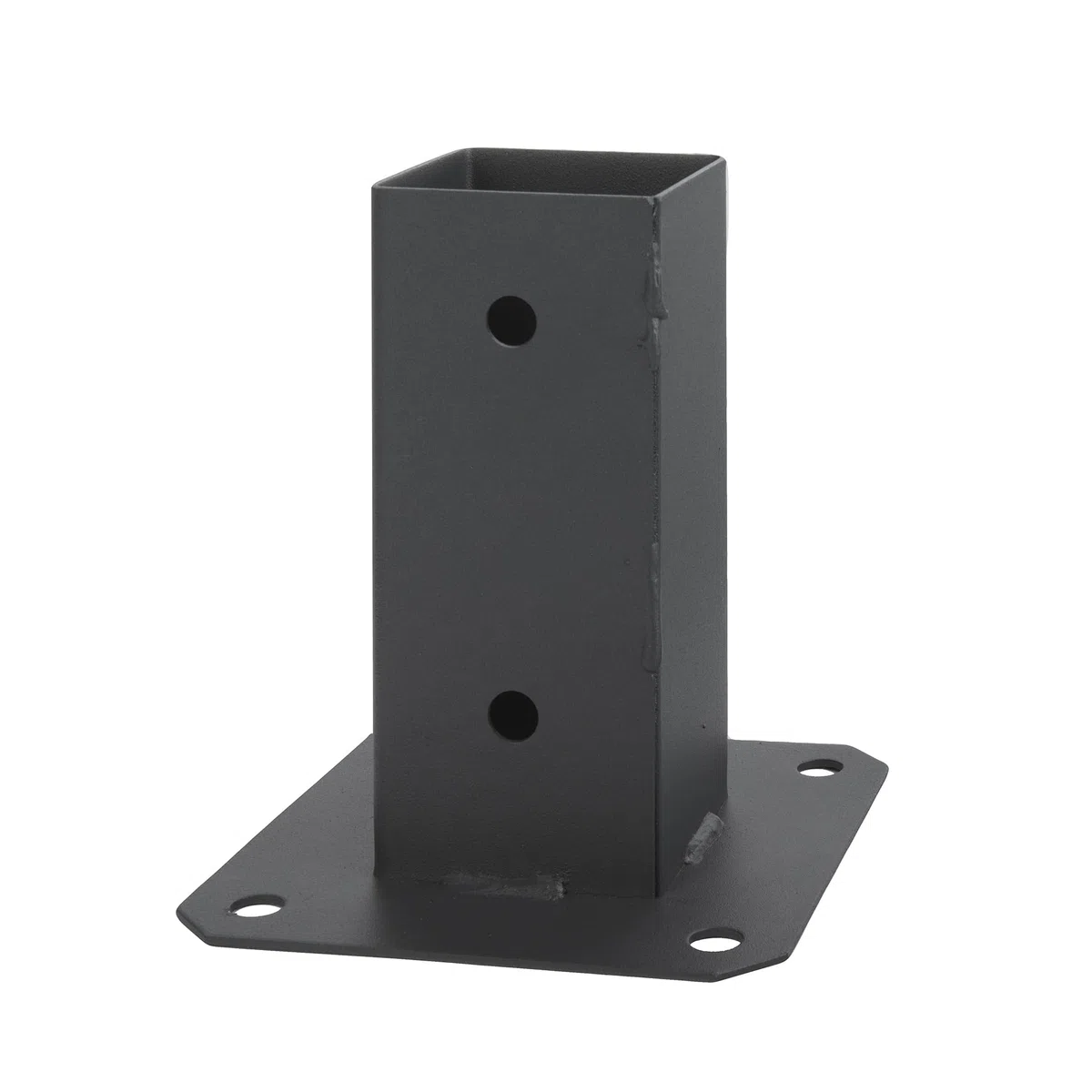ADGO Supporto per pali 90 x 90 mm, per recinzione, manicotto di avvitamento zincato a caldo, manicotto per pavimento, manicotto in acciaio, grafite