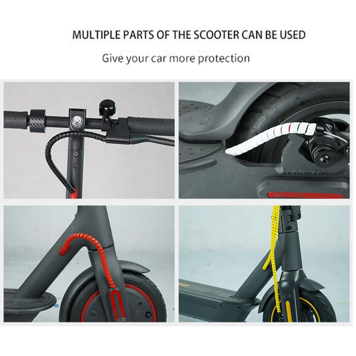 Copertura protettiva per linea scooter elettrico Organizzatori di cavi per tubi Spirali Avvolge Filo di avvolgimento Linea Scooter