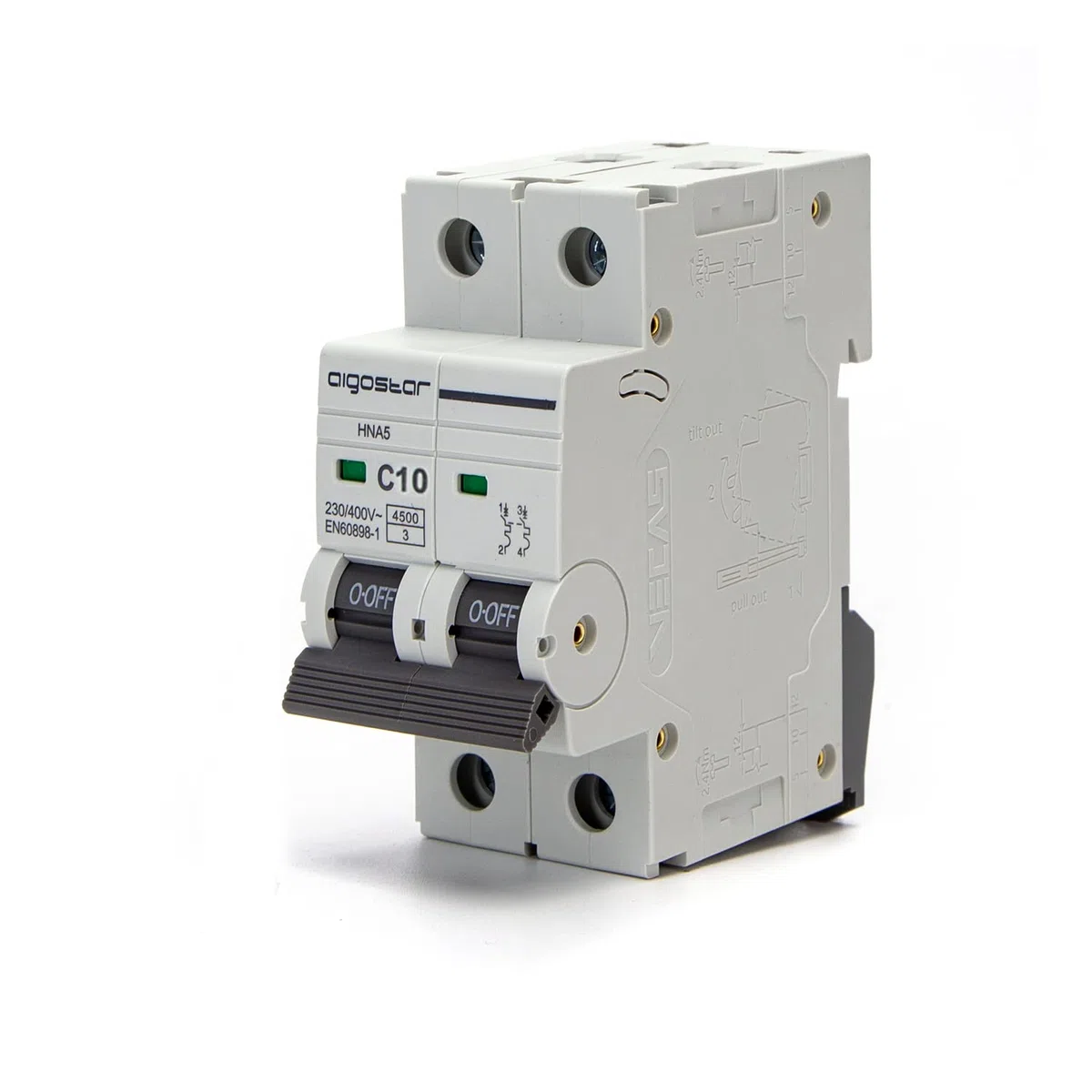 Aigostar Interruttore Magnetotermico 2P Curva C, In=10 A