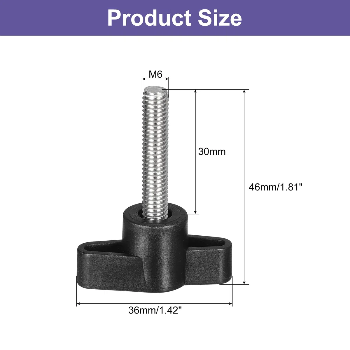 QUARKZMAN 2pz Manopola a Vite di Serraggio, M6 x 30mm in Acciaio Inossidabile 304 a Forma di T per Sostituire Rapidamente Manopola di Serraggio a Mano Viti con Impugnatura a T