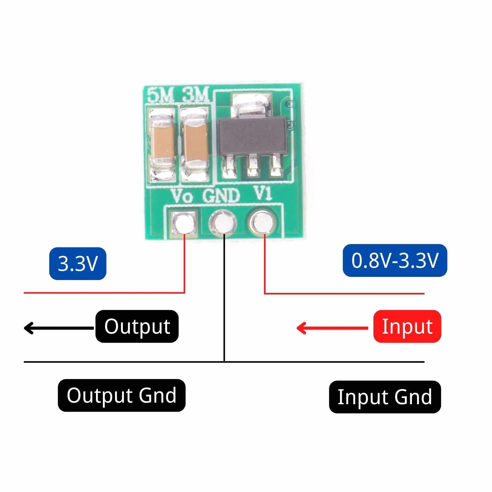 DC Step Up Boost Converter 0,8-3,3 V a 3,3 V Mini Convertitore di Tensione Alimentatore di Rete (10 Pezzi)