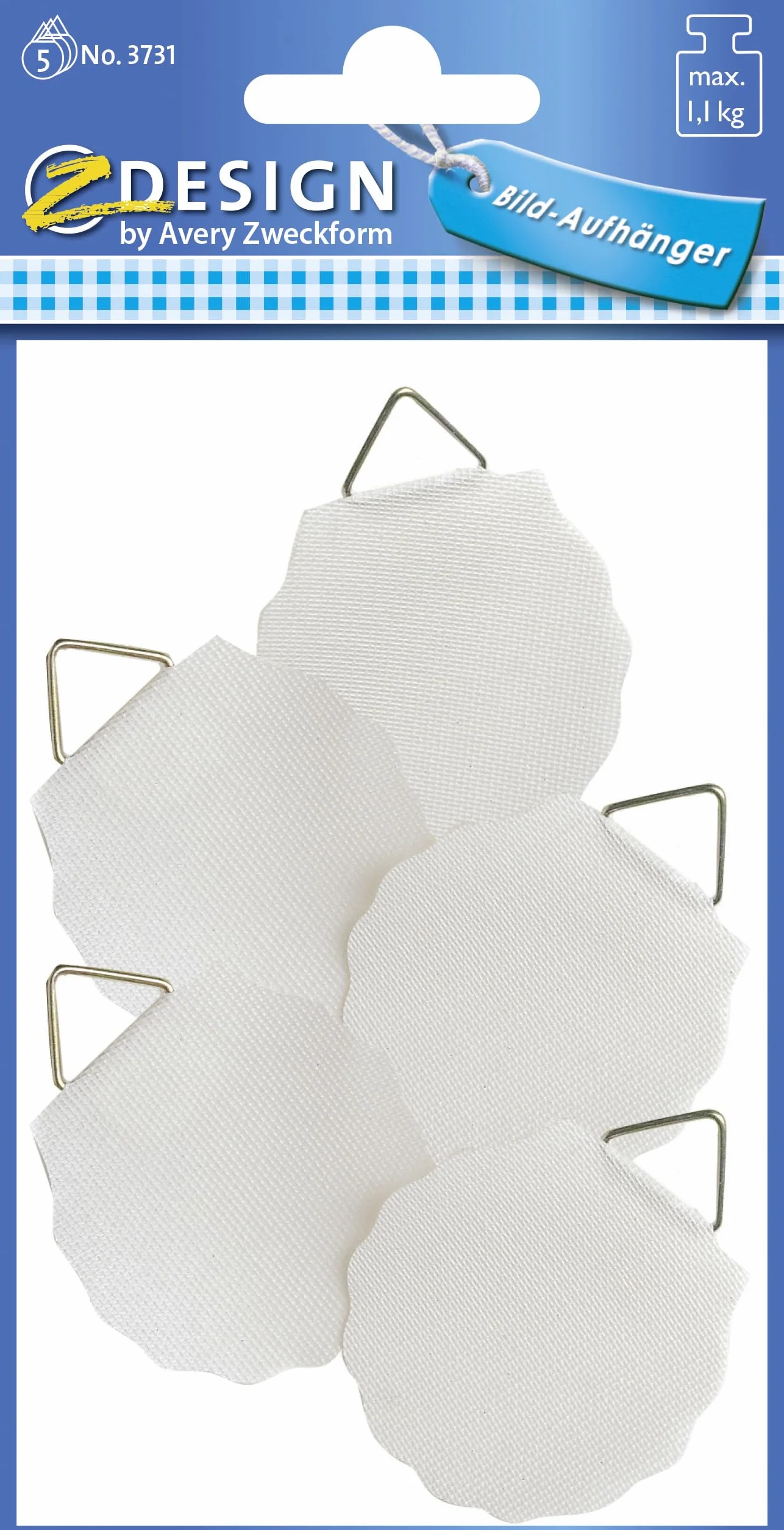 Avery, 3731, ganci per foto, 5 adesivi, colore: bianco