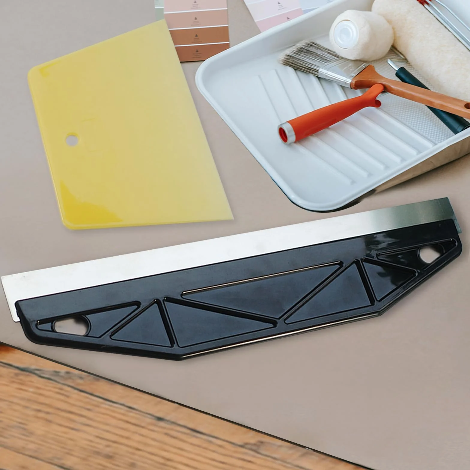 Kit di Strumento per Lisciare Carta da Parati Nero, 2 Pezzi Spatola per Appendere Carta da Parati, Dritto Bordo Vernice Carta da Parati Raschietto, Multiuso Strumento per Prevenire Bolle Applicare