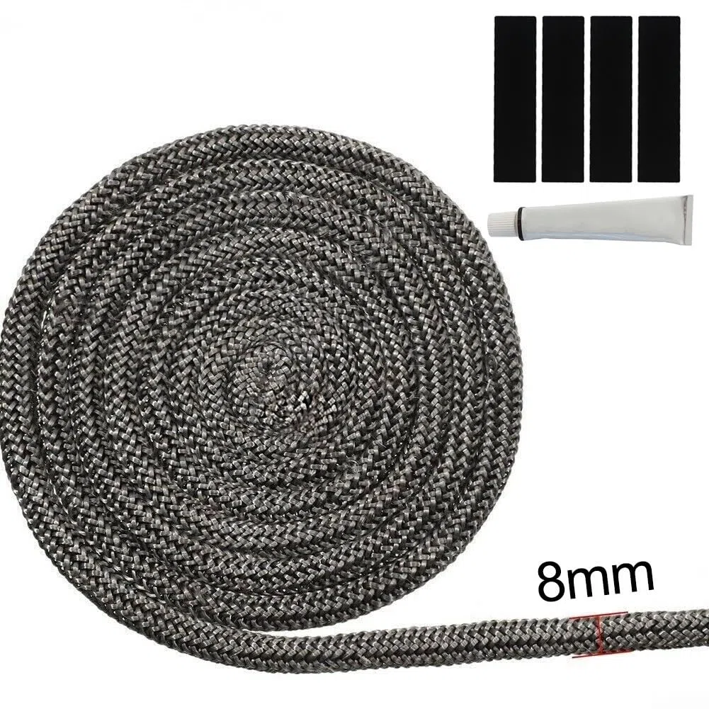 HpLive 6 – 25 mm, guarnizione per camino, filo di tenuta per stufa, camino con colla, resistente al calore fino a 550 °C, per camino e forno (8 mm)