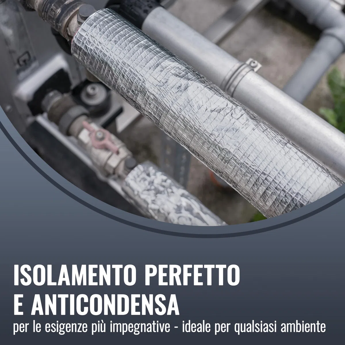 POPPSTAR Nastro adesivo alluminio in fibra di vetro per isolamento tubi e coibentazione (50m x 48mm) Protezione da calore e condensa Nastro autoadesivo alluminio resistente al calore 48mm