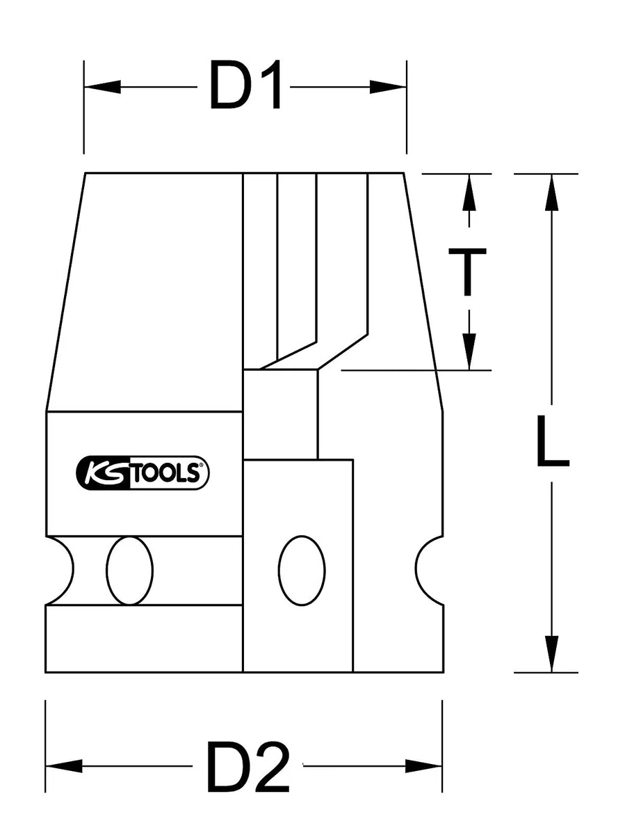 KS Tools 515.1027 1/2" Bussola esagonale p.avvitatori ad impulsi,corta,27mm