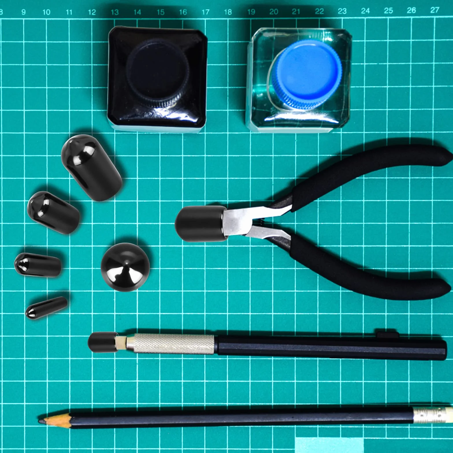 Cobee Tappi terminali in gomma – 40 pezzi rotondi e flessibili in vinile protezioni per viti e bulloni – protezioni per filettature nere da 3 mm, 6 mm, 9 mm, 12 mm