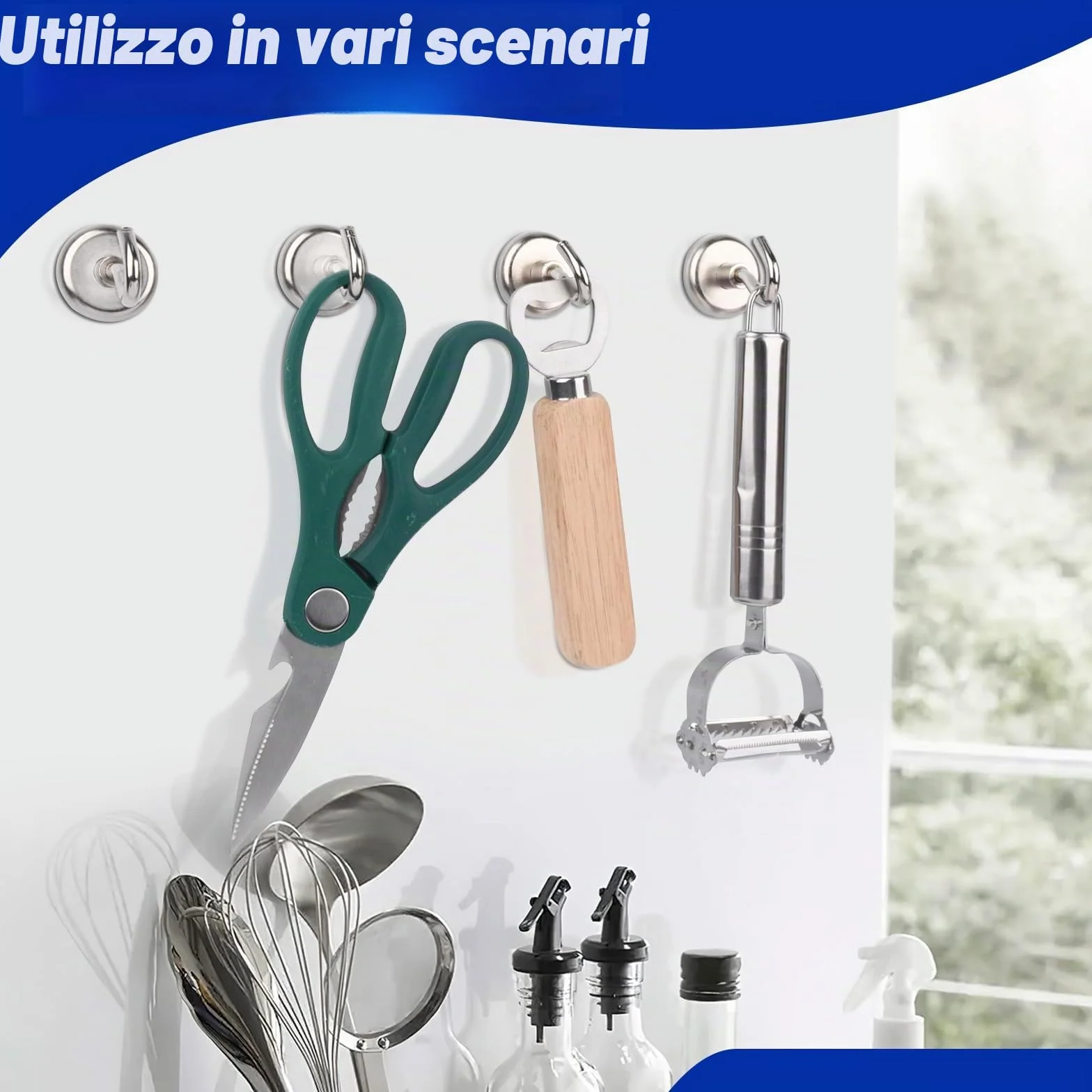 Ganci magnetici al neodimio 20 mm robusti confezione da 6 per frigorifero cucina ufficio