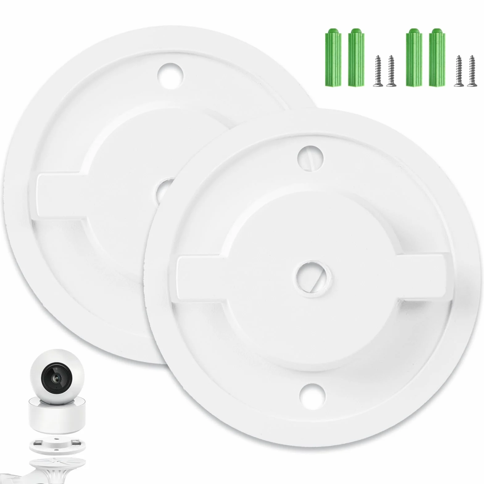 Supporti per telecamera di sorveglianza WiFi interno 55 mm per Tapo C200 C210 IPC40C IPC42C TPC42EW IPC43AN IPC43AW MIPC451, set di 2 supporti kit per telecamera a cupola basi di montaggio a