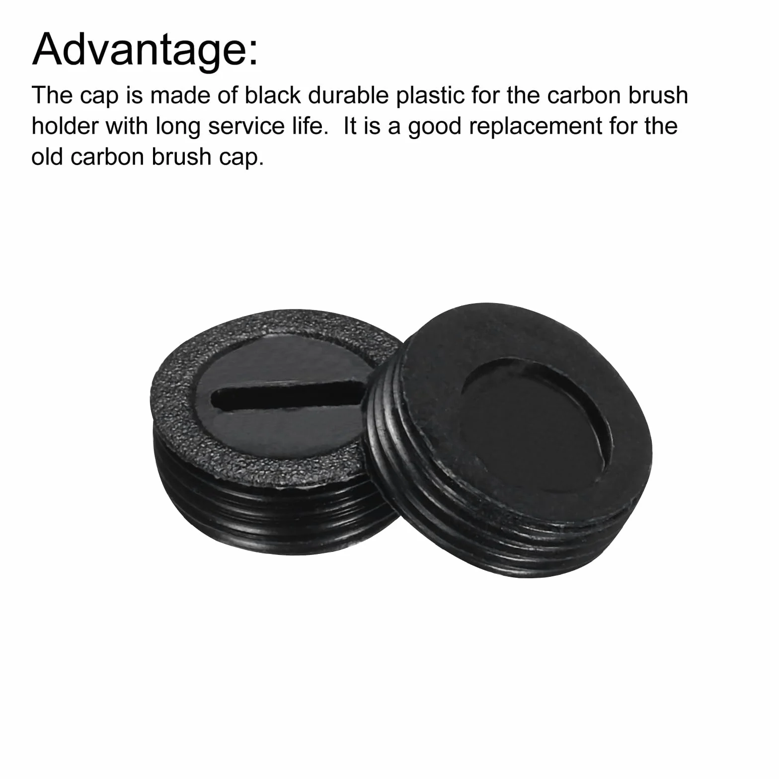 QUARKZMAN Tappo Portaspazzole in Carbone Copertura Plastica per Spazzola Elettrica del Motore Filo Nero Diametro Esterno 14mm/0,55" Altezza 5mm/0,2", 8pz