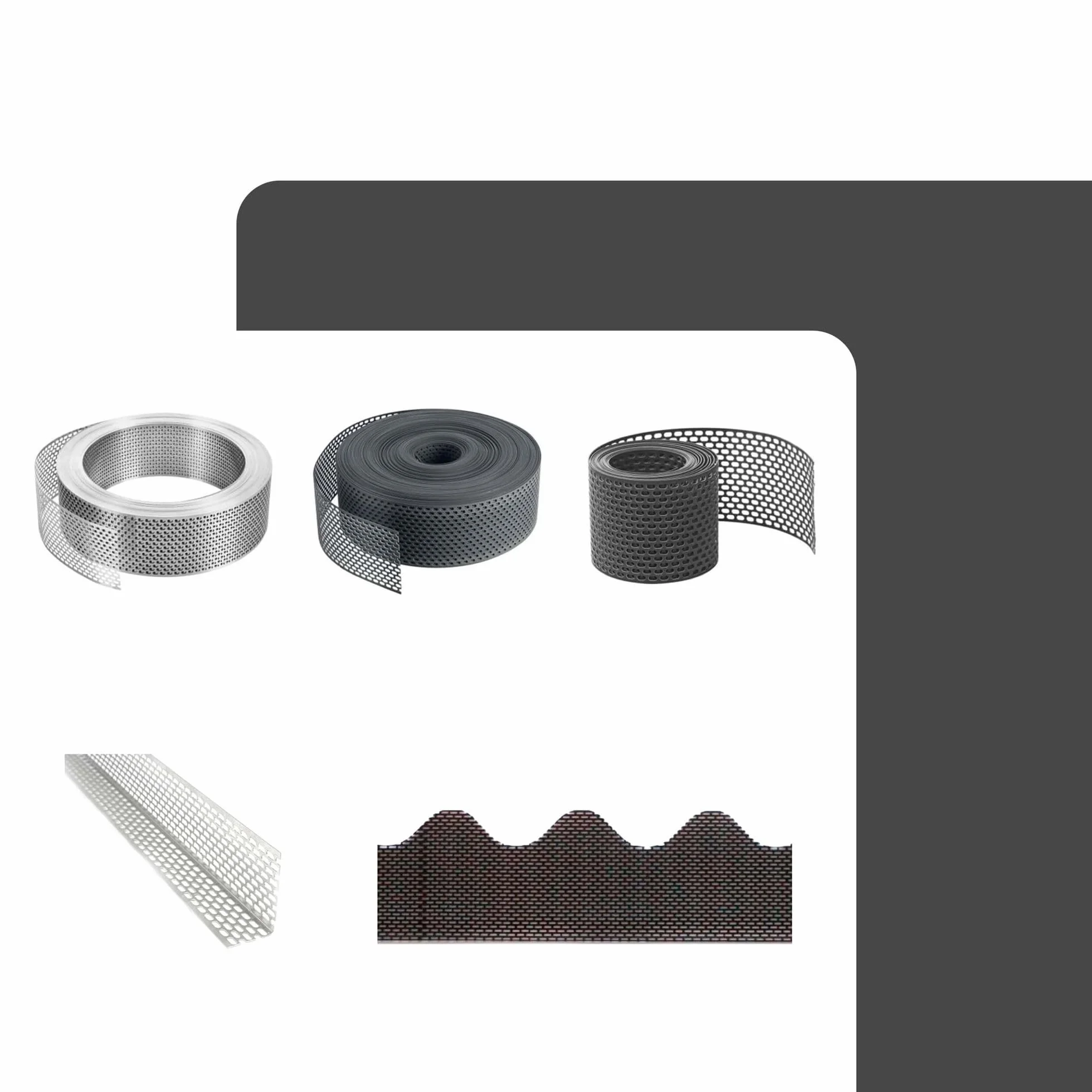 Fassadenprofile Profilo di ventilazione di gronda ondulato, 105 cm, PVC Nero, adatto al profilo di lamiera ondulata 6, ventilazione ottimale di facciate e tetti