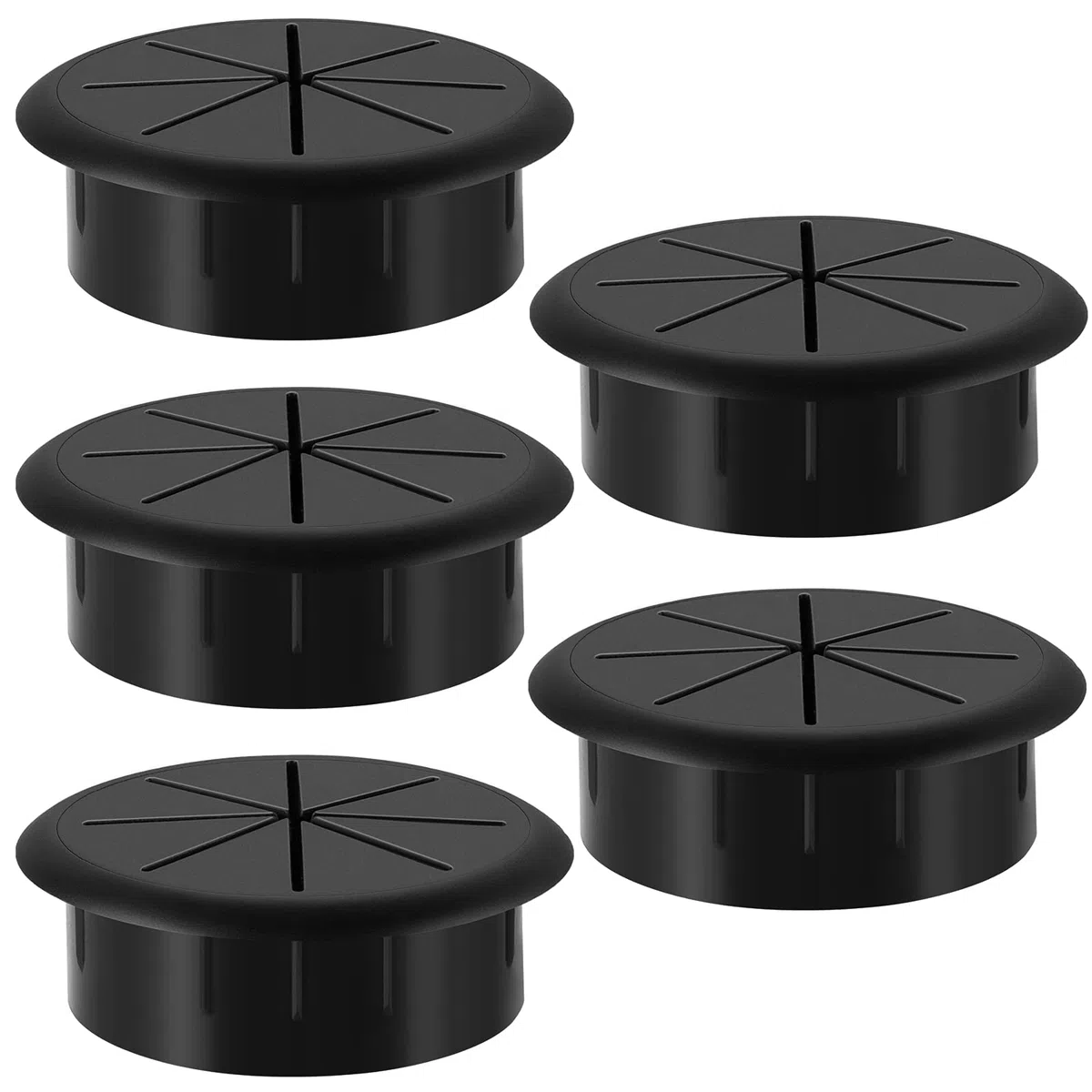 HYCC Gommino flessibile da scrivania Ø 60 mm - Colore: nero ​- Confezione da 5