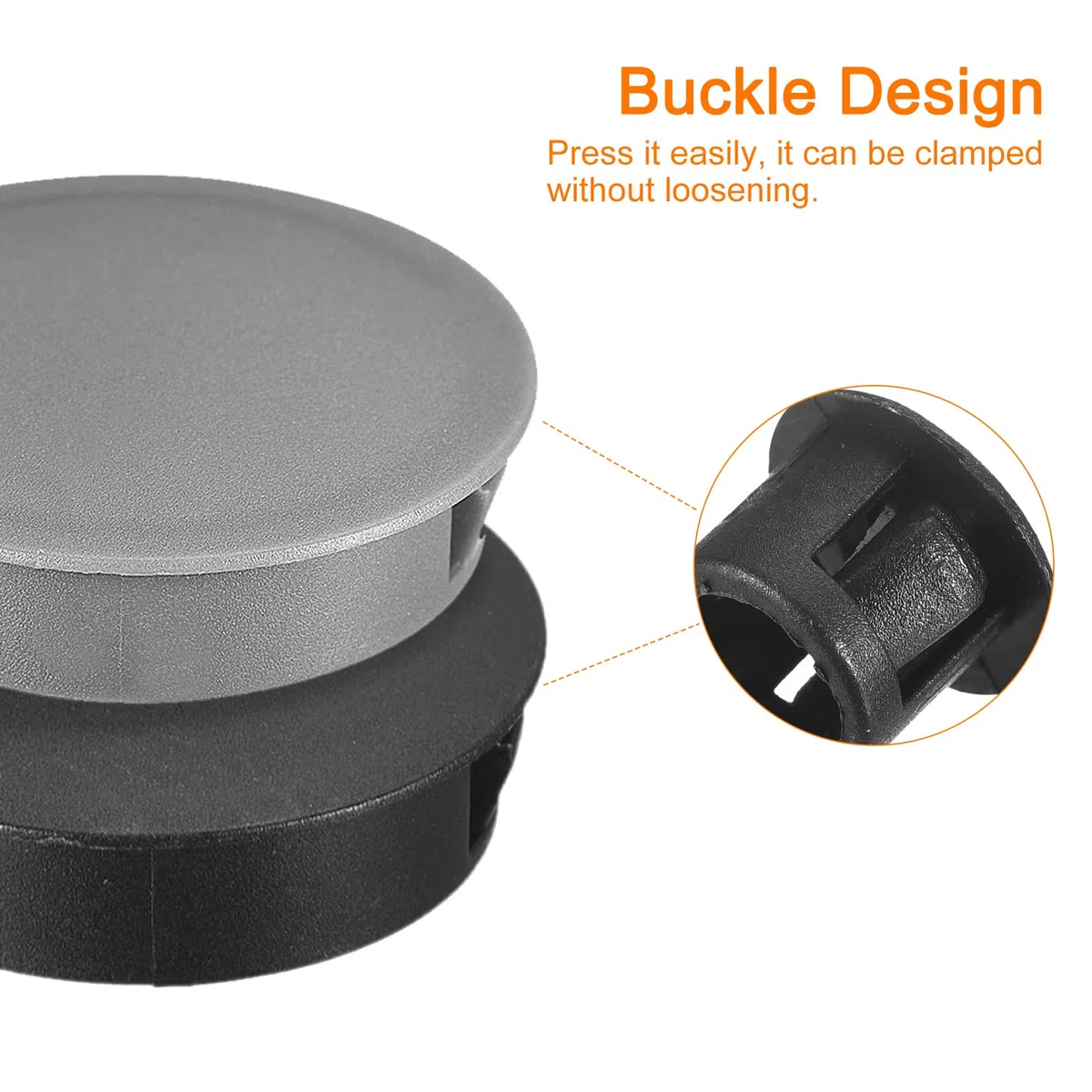 QUARKZMAN Tappi per Fori in Plastica 8mm (5/16"), 36pz Tappo di Copertura in Plastica Tipo a Incasso, Tappi di Chiusura Rotondi per Mobili, Inserti per Estremità Pannelli, Grigi