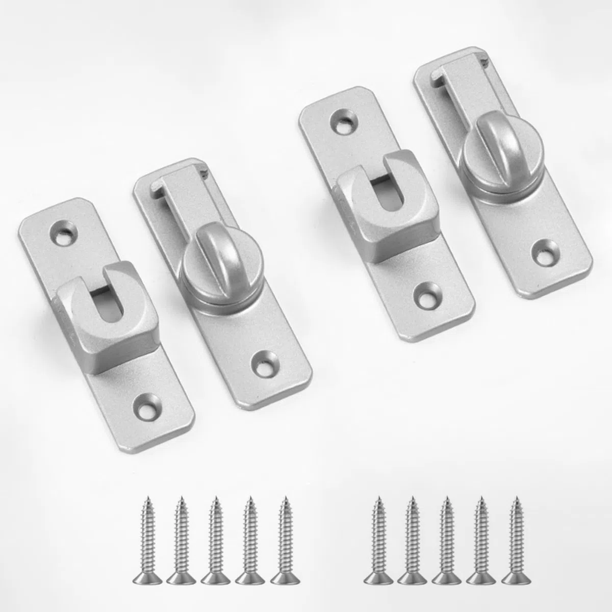 2 chiavistelli per porta in acciaio inox, con 8 viti, serratura a chiavistello, serratura a 90/180 gradi, serratura scorrevole con fibbia a chiavistello, per porte, finestre, armadi