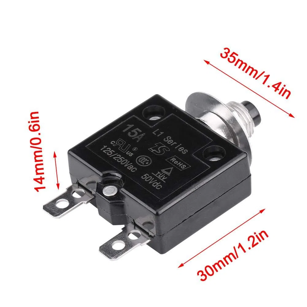 Manual Reset Interruttore termico Interruttore sovratemperatura Protezione sovraccarico Disgiuntore di interruttore termico di reset manuale sulla protezione da sovraccarico di corrente