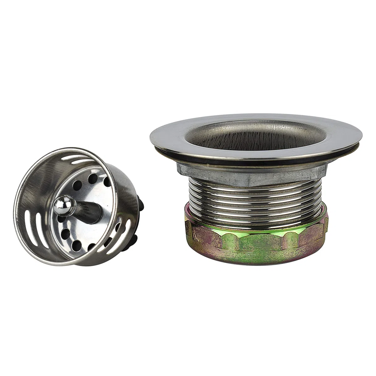 Keeney 878PC Filtro per lavello Junior Duo in Acciaio Inox con cestello, Adatto per Aperture 5 cm, Cromato Lucido, 1