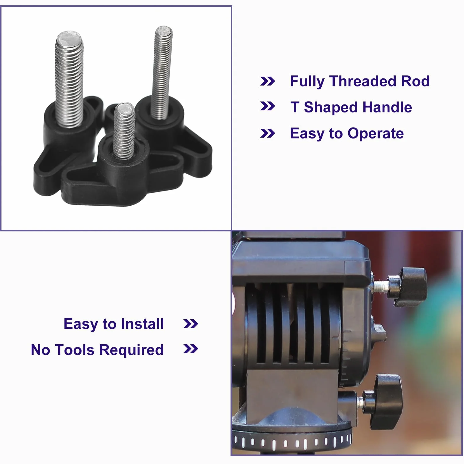 QUARKZMAN 2pz Manopola a Vite di Serraggio, M6 x 30mm in Acciaio Inossidabile 304 a Forma di T per Sostituire Rapidamente Manopola di Serraggio a Mano Viti con Impugnatura a T