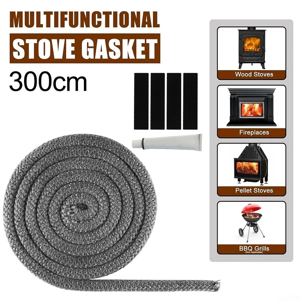 HpLive 6 – 25 mm, guarnizione per camino, filo di tenuta per stufa, camino con colla, resistente al calore fino a 550 °C, per camino e forno (8 mm)