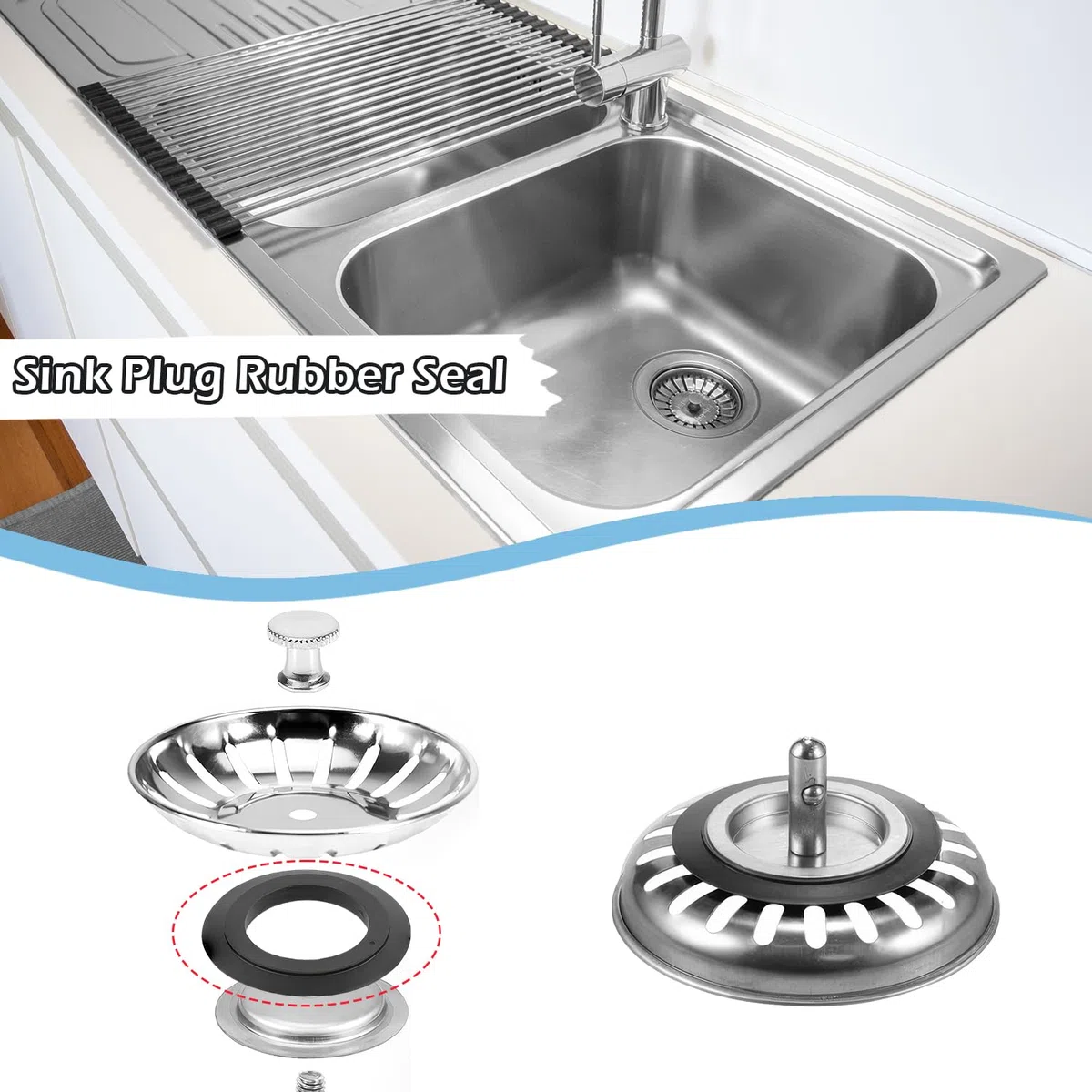 5 Pezzi Franke Sink Plug Guarnizione in Gomma O-Ring Rondelle Guarnizione Blanco Sink Plug Guarnizione di Scarico per cestello Filtro 78 79 80 82 83 mm Bagno Cucina Lavanderia Lavello Scarico
