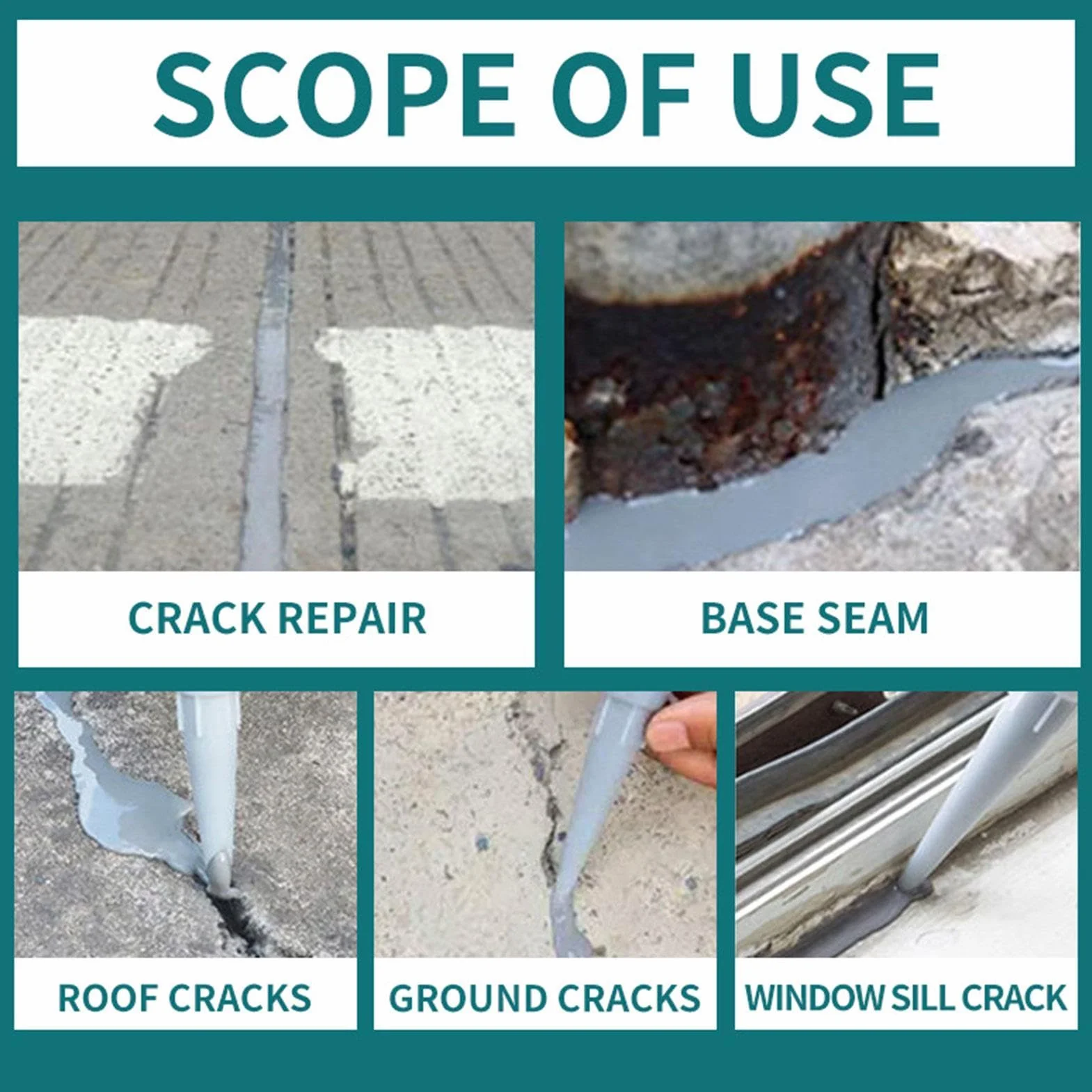 Riempitivo per Crepe Calcestruzzo 500ml, Stucco per Cemento e Muratura, Riparazione Lastre con Adesivo Forte, Sigillante Impermeabile e Antigelo per Esterni, Ideale per Tetti Pavimenti Davanzali