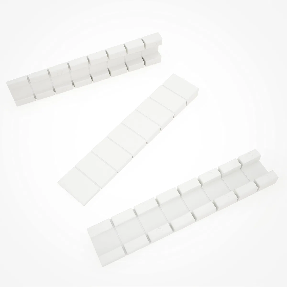 25 x sossai® Cunei per mobili/Cunei di arresto/Cunei di compensazione in plastica con punti di rottura teorici integrati | MKB-100 | Color : Bianco