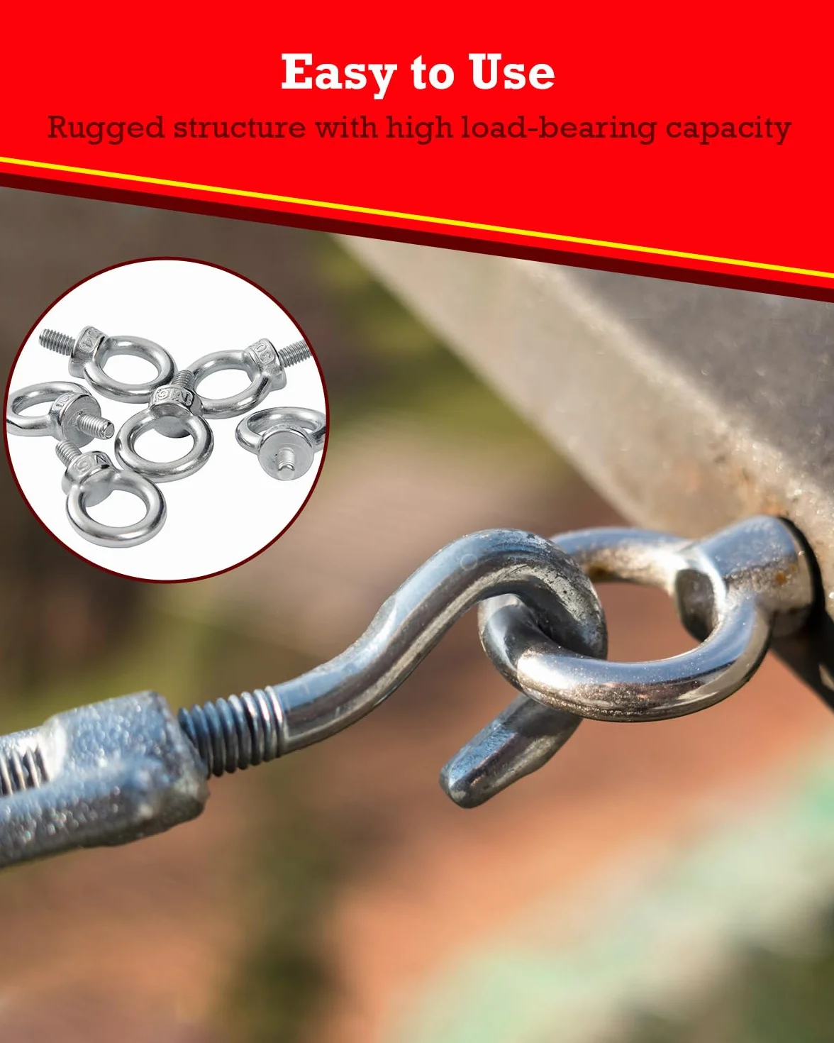 Vite ad anello M6, 6 pezzi viti ad occhiello, in acciaio inox 304, vite ad anello con filettatura, vite ad anello in acciaio inox per tecniche di fissaggio e vari dispositivi di sollevamento