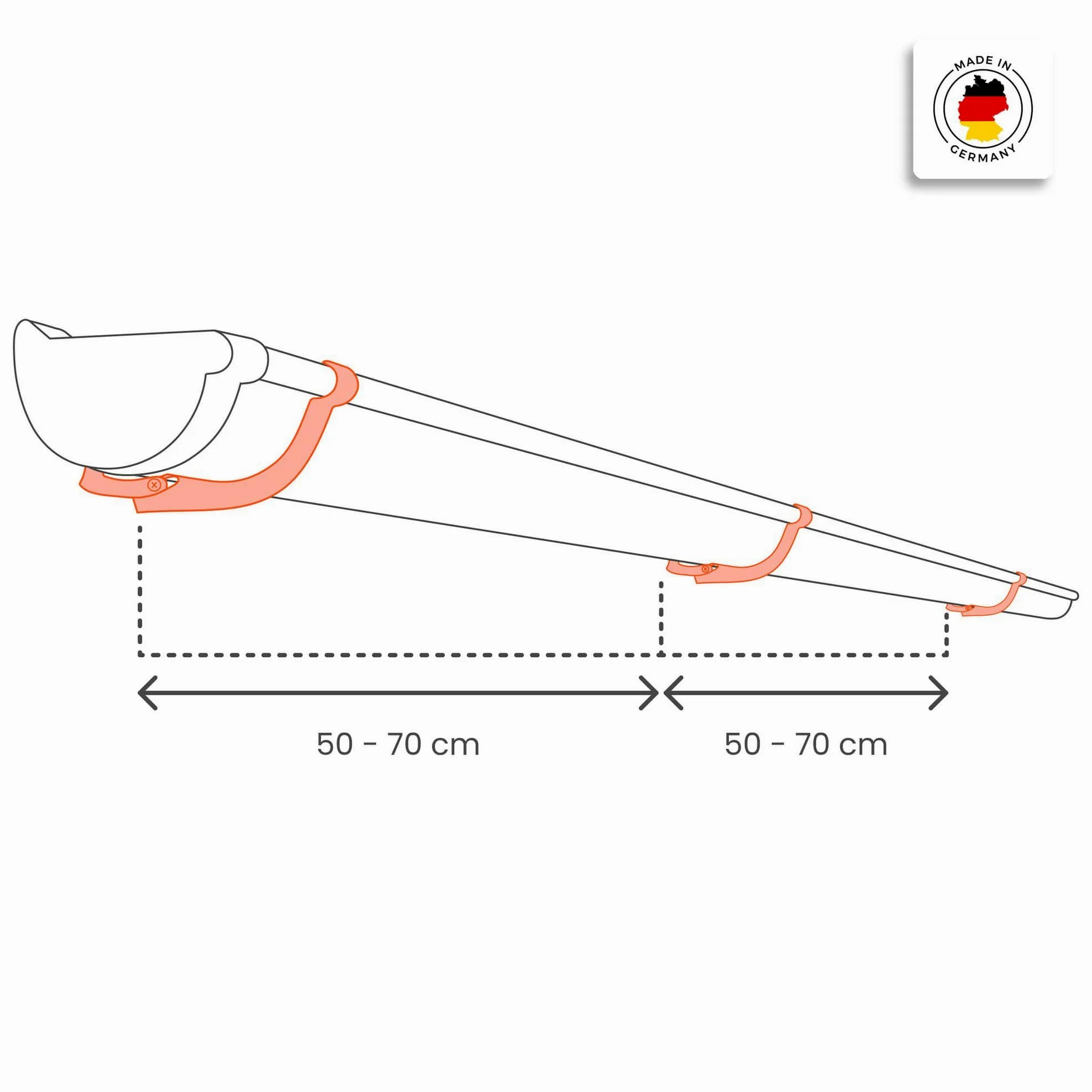 INEFA Supporto per grondaia semicircolare Ferro per grondaia, staffa per grondaia, staffa per grondaia, staffa per grondaia 150mm, Marrone scuro