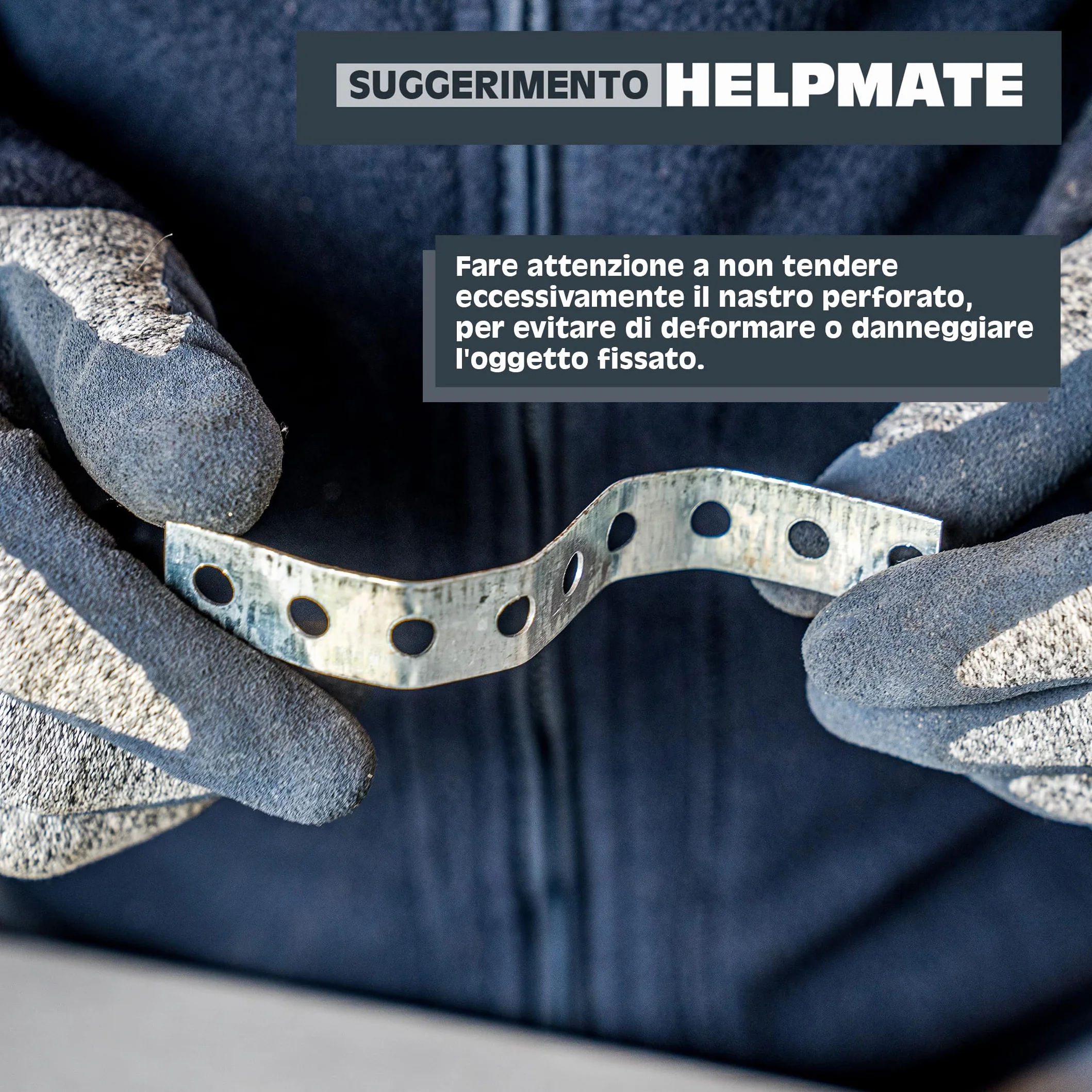 HELPMATE Nastro perforato 10 m di lunghezza - acciaio zincato sendzimir - larghezza 20 mm - spessore materiale 0,8 mm - zincato di alta qualità - Robusto per costruzione, officina, progetti fai da te
