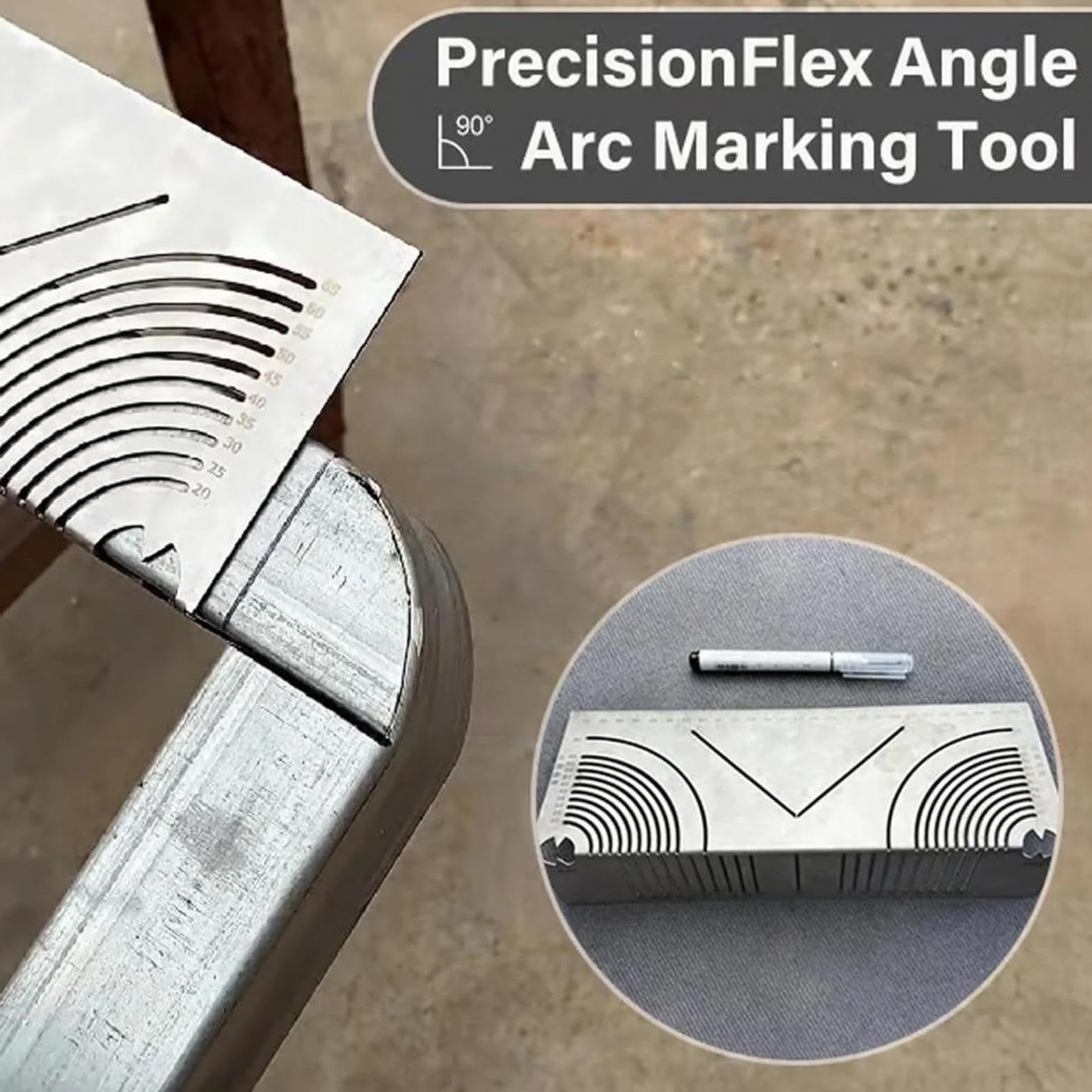 Generico Metal Scriber Marking Tools, Precision Arc Scriber, Multi-Functional Tube Bending Marker, Efficient Layout, Scribing Tool Set for Craftsmen, Engineers, Professionals, Workshops, Repairs