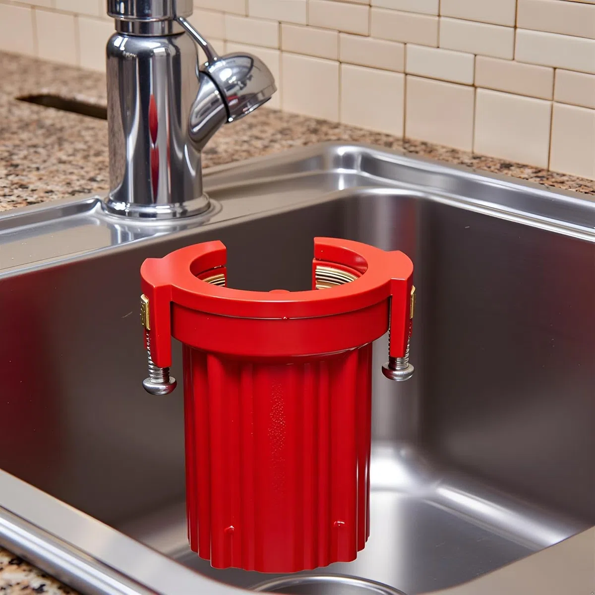Dadi di fissaggio per rubinetto rosso, in plastica ABS, dadi di fissaggio per rubinetto da cucina, dado anti-allentamento, fissaggio per il fissaggio ai gambi del rubinetto da sotto il bancone